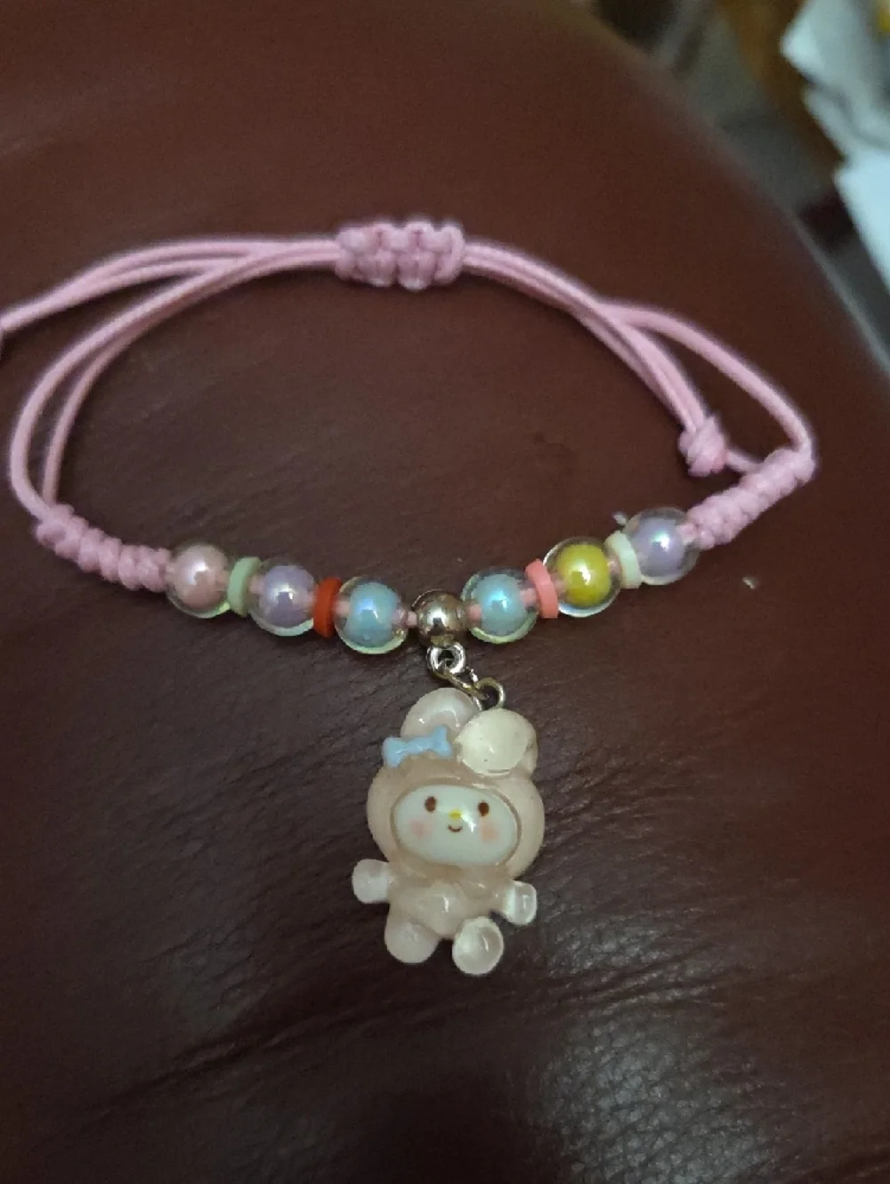 Hello Kitty Pastel Bead Charm Bracelets in Pink & Blue
